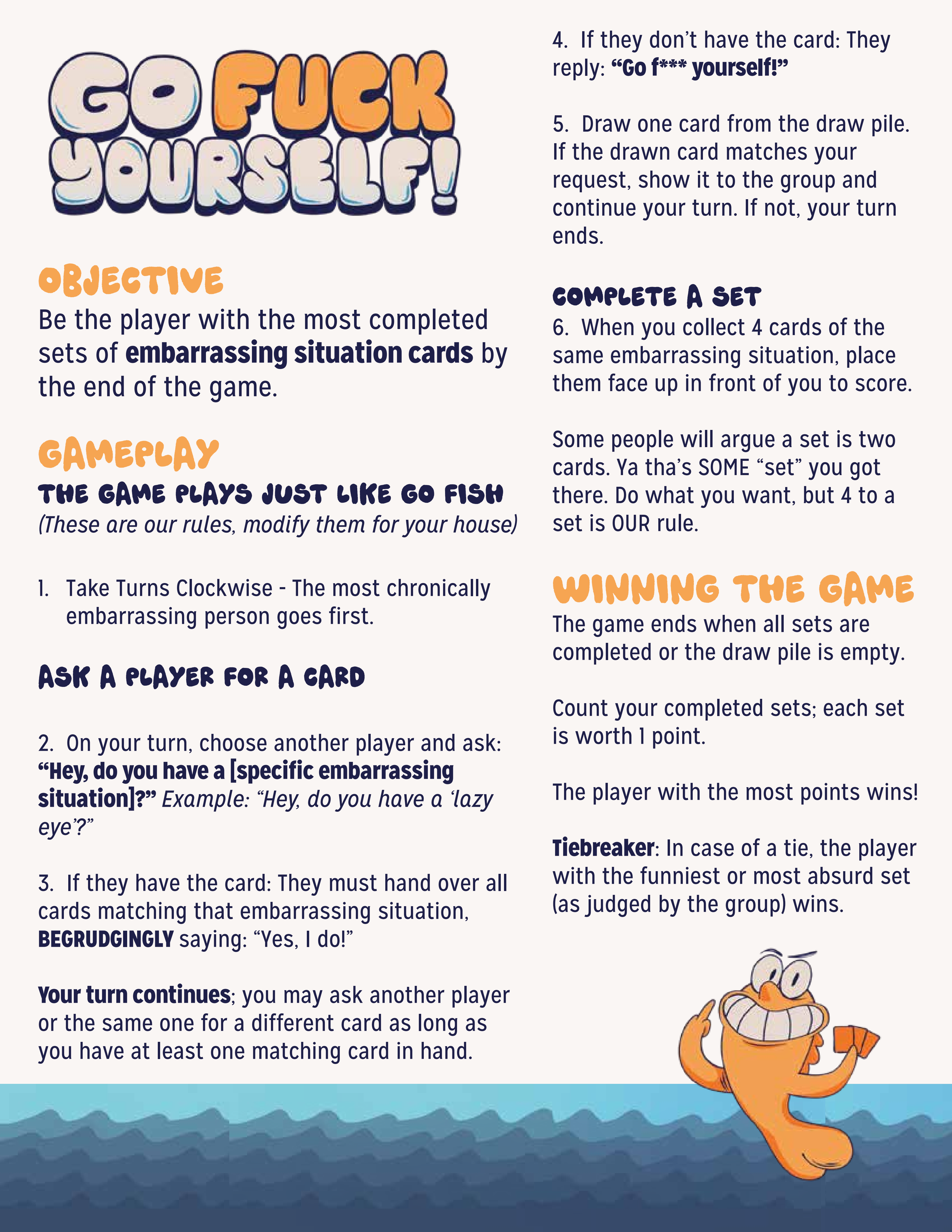 Go Fuck Yourself!The Adult Version of Go Fish You Always Wanted